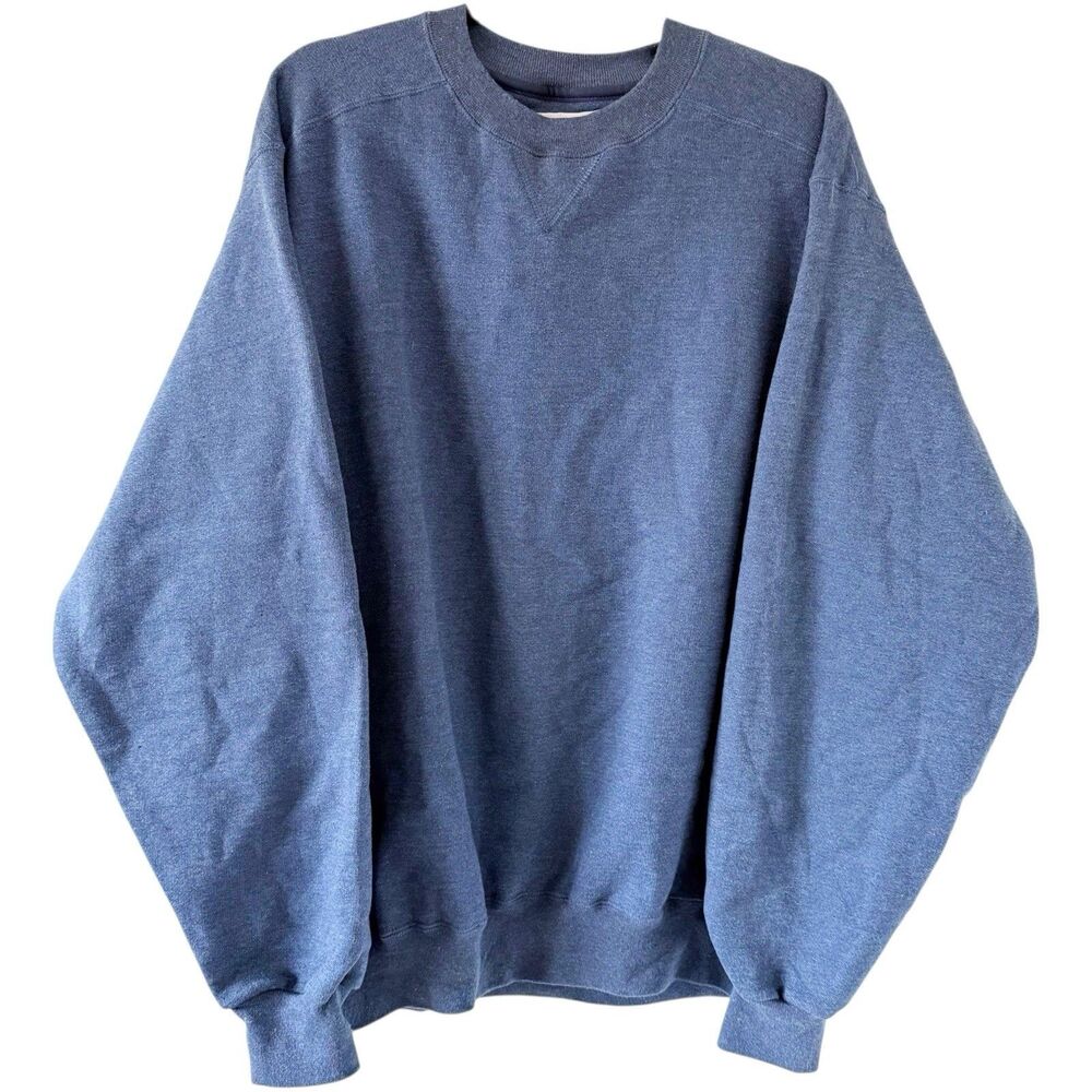 Vtg Thick Russell Athletic DAC Popover Pullover Sweatshirt Fleece Lined L Lrg